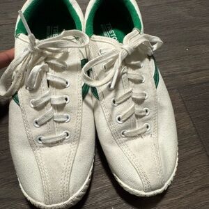 Tretorn  White and Green Sneakers
